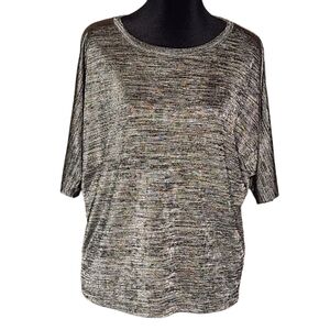 Forever 21 Oversized Metallic Wing Sleeve Top Size S